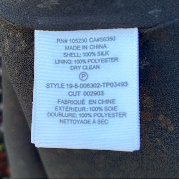 Joie Baltasar Silk Floral Print Blouse Top Midnight Black L - Picture 15 of 16